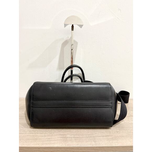 Prada Triangle Leather Medium Tote Shopper Handbag with Shoulder Strap Black - Picture 8 of 16